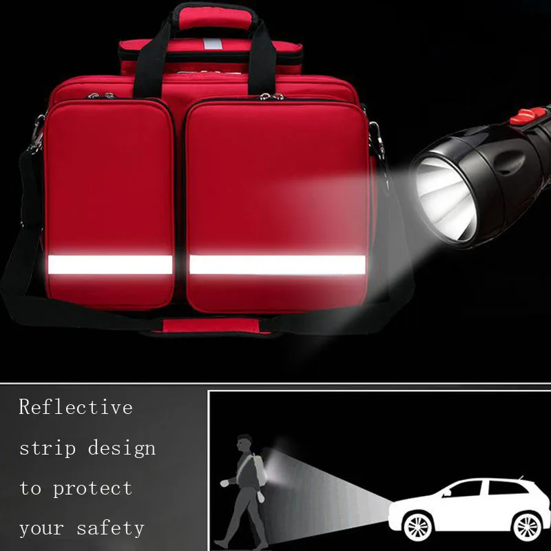 Empty First Aid Kit Waterproof Multi-function Reflective Rescue Bag Home Travel Sport Emergency Medical Case Doctor Visiting Bag