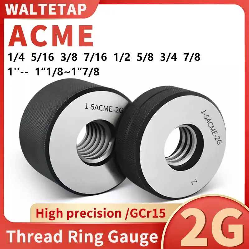 

1SET 2G ACME Trapezoidal Thread Ring Gauge MeasureTool ACME 1/4 5/16 3/8 7/16 1/2 5/8 3/4 7/8 1''-- 1''1/8~1''7/8 High Quality