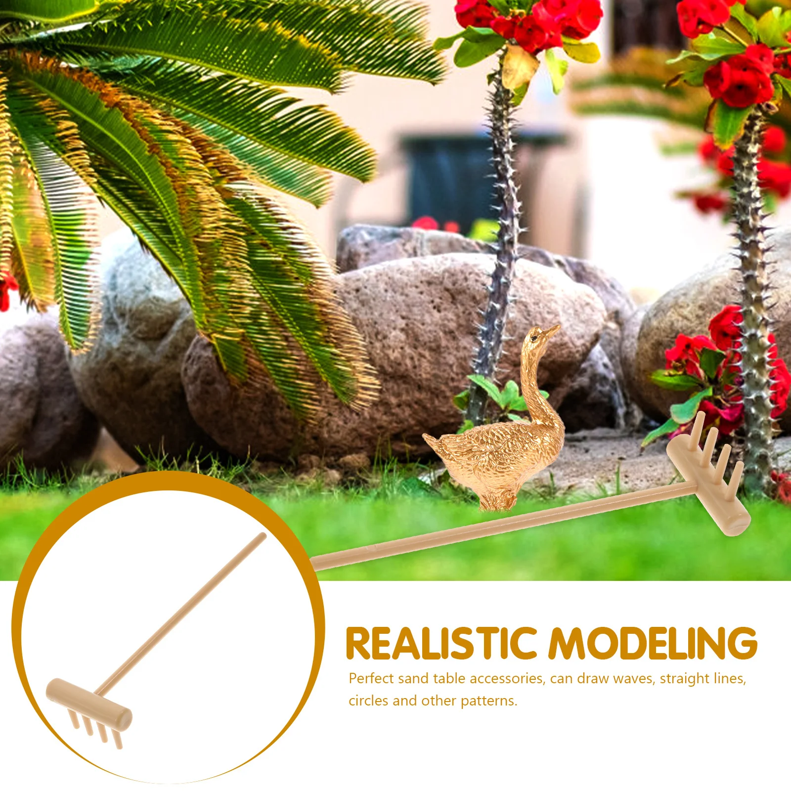 

6Pcs Mini Sand Rake Kit Zen Garden Accessories for Table Sand Tray Design Small Rakes for Creating Waves Patterns Straight Lines