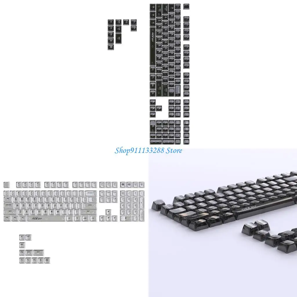 

G88D 132Key Crystal Keycap MDA Profile Backlit Translucents Thicken Keycap