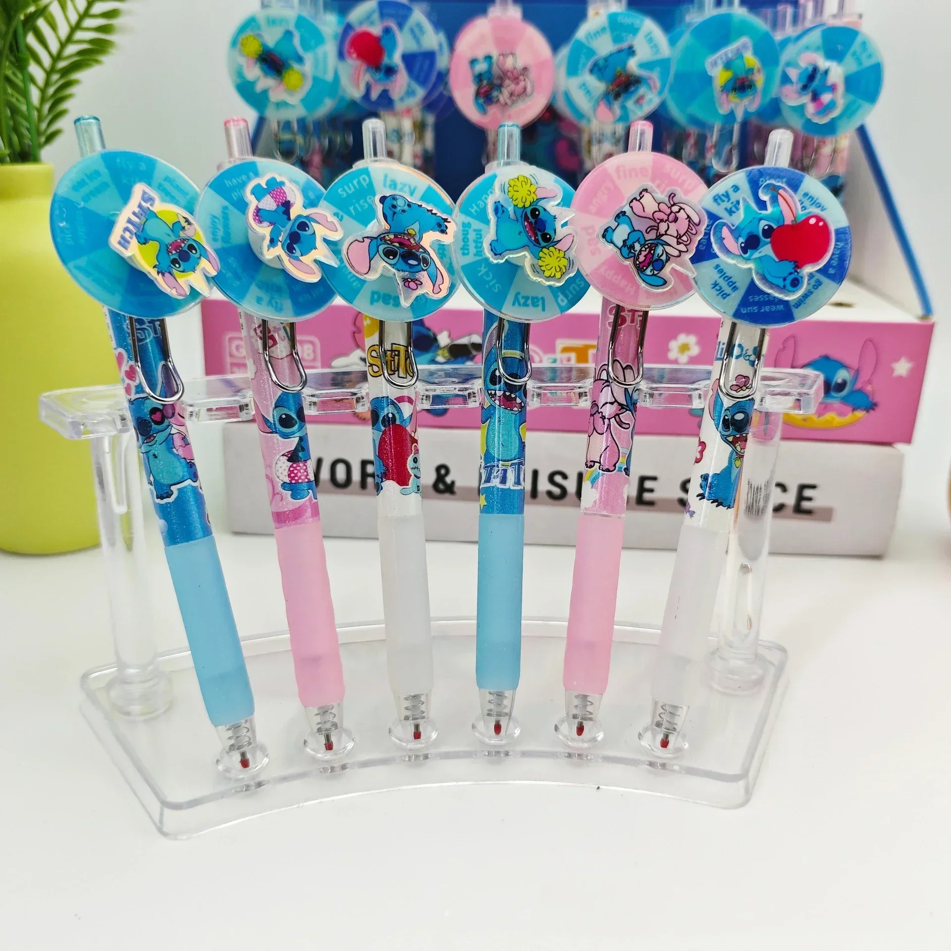 Disney Stitch Spinning Pen, Lilo & Stitch Retractable GelPen, Creative Cartoon Spin Game Toy, Daily Writing Gel Pen For Students