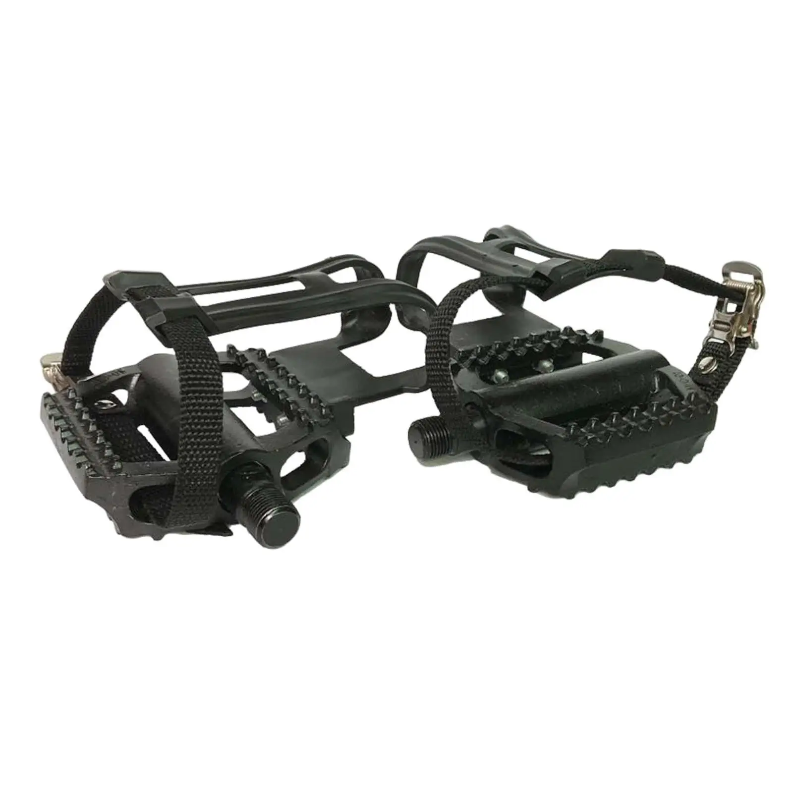 Exercise Bike Pedals with Toe Cages Nonslip with Straps 18mm Spindle for Cycling Accessories