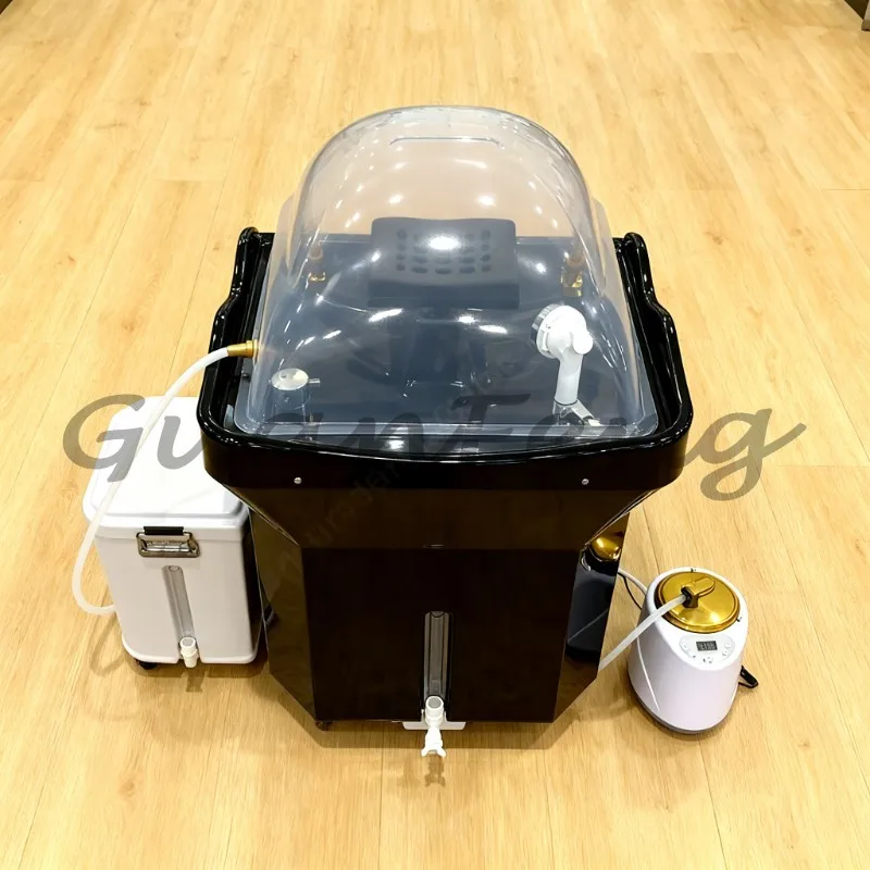 Barber Shop Thai Massage Shampoo Chair, Steam Head Spa Sink, Professional Salon Hair Washing Equipment