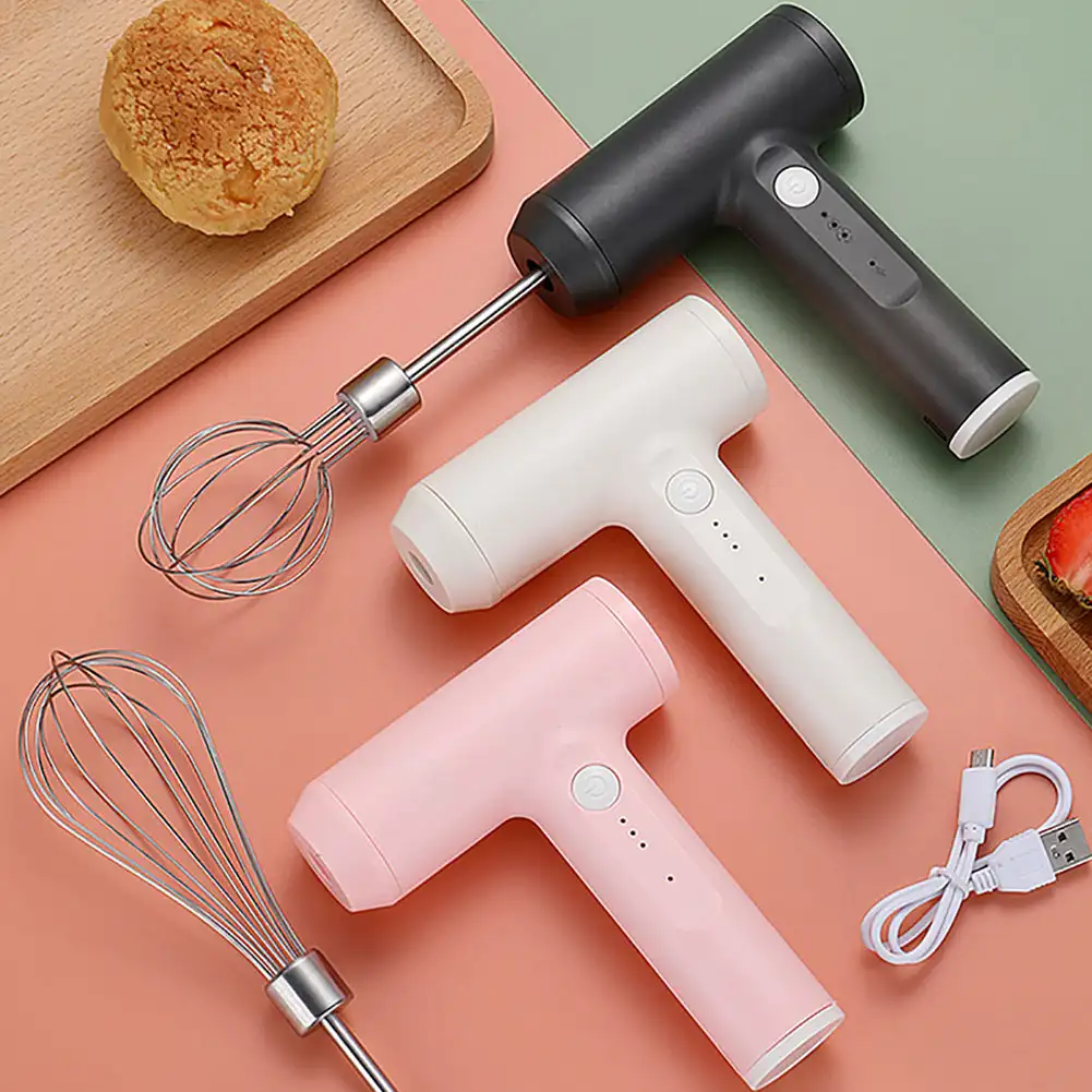 Wireless Electric Food Mixer Portable 3 Speeds Egg Beater Baking Dough Cake Cream Mixer Kitchen Tools Milk Foamer Frother