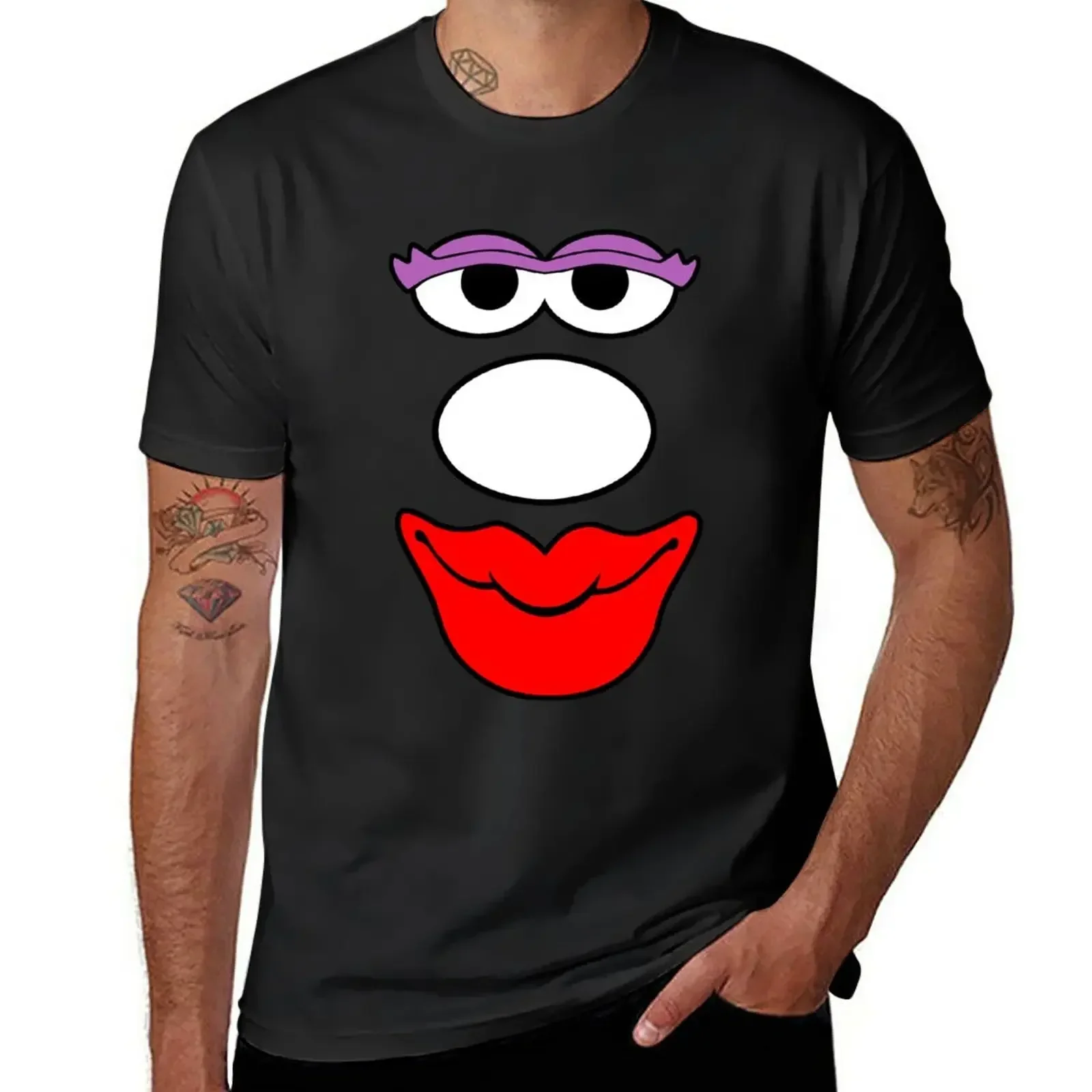 Mrs Potato Head T-Shirt Cute Tops Hippie Clothes Mens Plain T Shirts