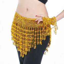 Gold Silver Beads Oriental Belly Dance Bellydance Belts Bell Hip Scarf for Women Indian Bellydance Waist Chain Stretch Waist Hot