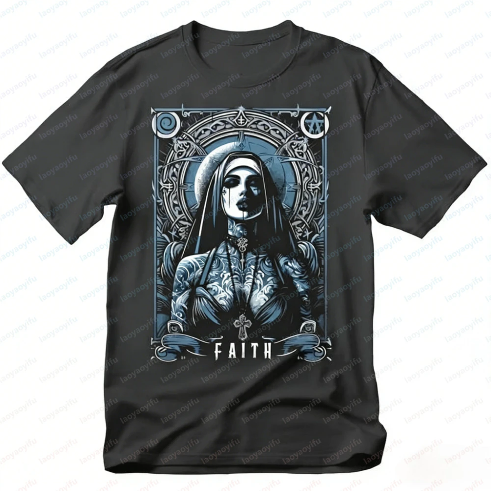 Unholy Nun T-Shirt: Gothic Satan Baphomet Halloween Shirt