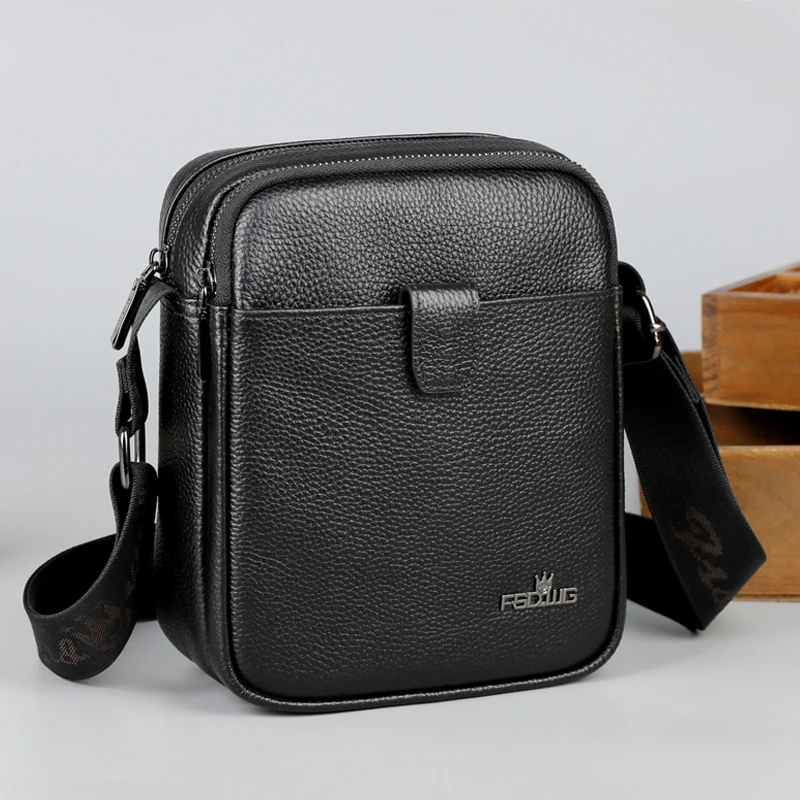 

brand men's genuine leather shoulder bag cowhide vertical crossbody bag business messenger bag leather bag sling bag 크로스백 남성 sac