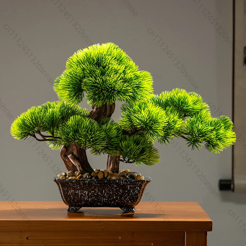 Lucky Simulation Welcome Pine Ornament Coffee Table Living Room Shengcai Creative Home Decoration Office Desktop Opening Gifts