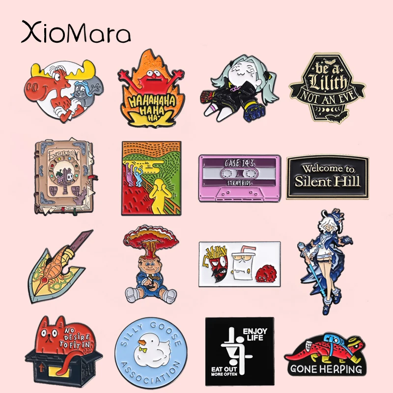 Cartoon Adventure Movie Arrow Anime Enamel Pins Visual Arts Dancing Oil Painting Brooch Lapel Hat Badges Jewelry Gift For Fans