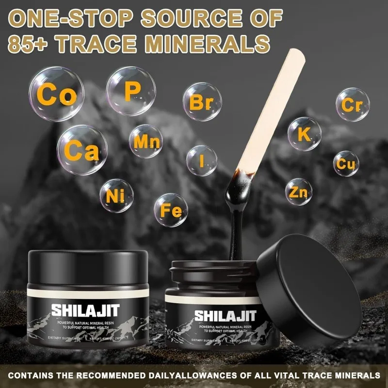 Himalayan Shilajit resin, pure Shilajit, containing humic acid and 85+trace minerals, energy and mineral complexes