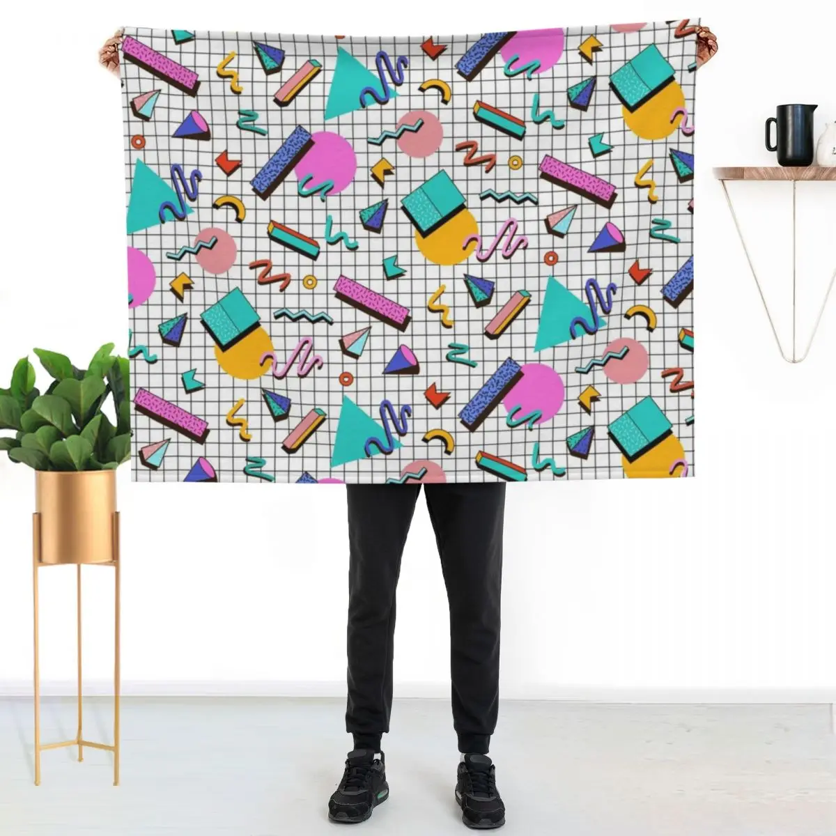 Funky 80s eighties Memphis Pattern Design Throw Blanket Baby heavy to sleep Luxury Comforter warm winter Blankets
