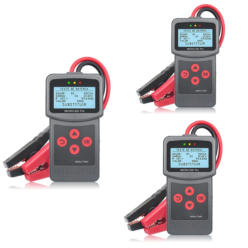 Micro-200 Pro Car Motorcycle Battery Tester 12/24V Multi-Language Digital Battery System Analyzer