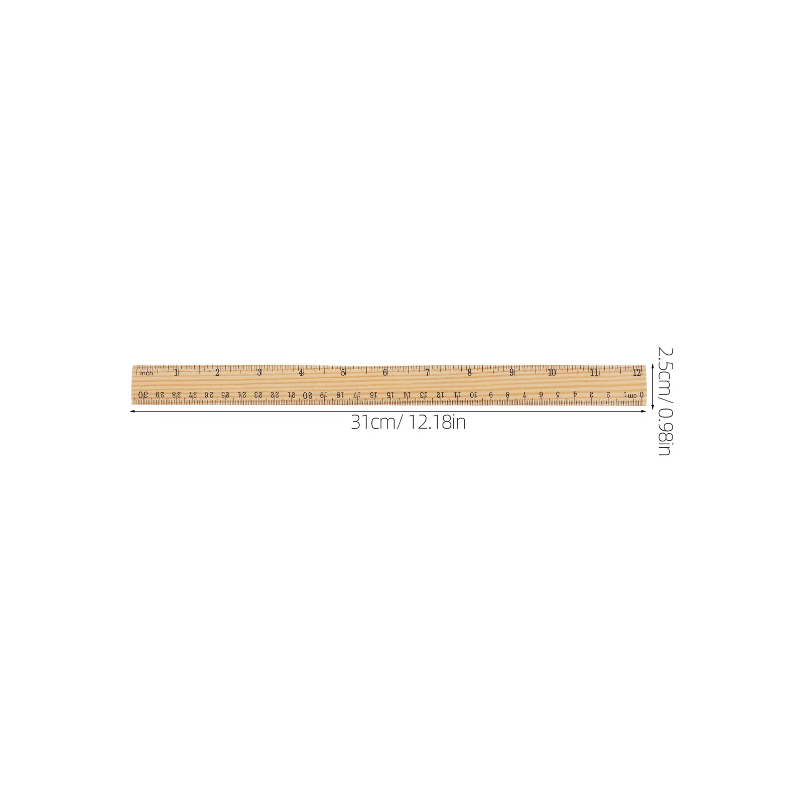10Pcs Wooden Ruler High Precision Dual Scale Multi Functional Measuring Tool for Artists Office Use Wood Ruler