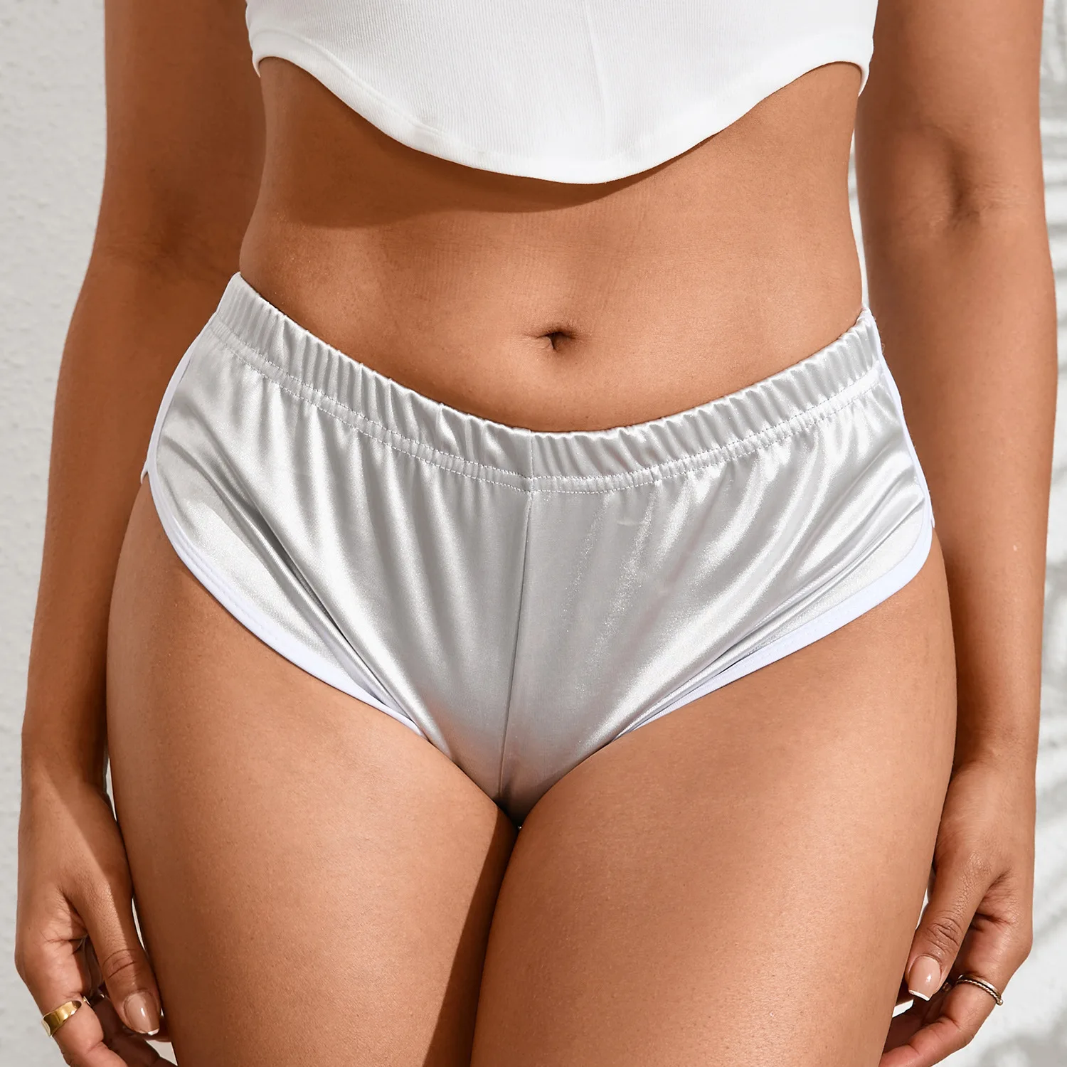 080 # شورت نسائي أوروبي وأمريكي من أمازون، شورت رياضي مطاطي مثير للجري أوروبي وأمريكي، سروال يوجا متعدد الاستخدامات