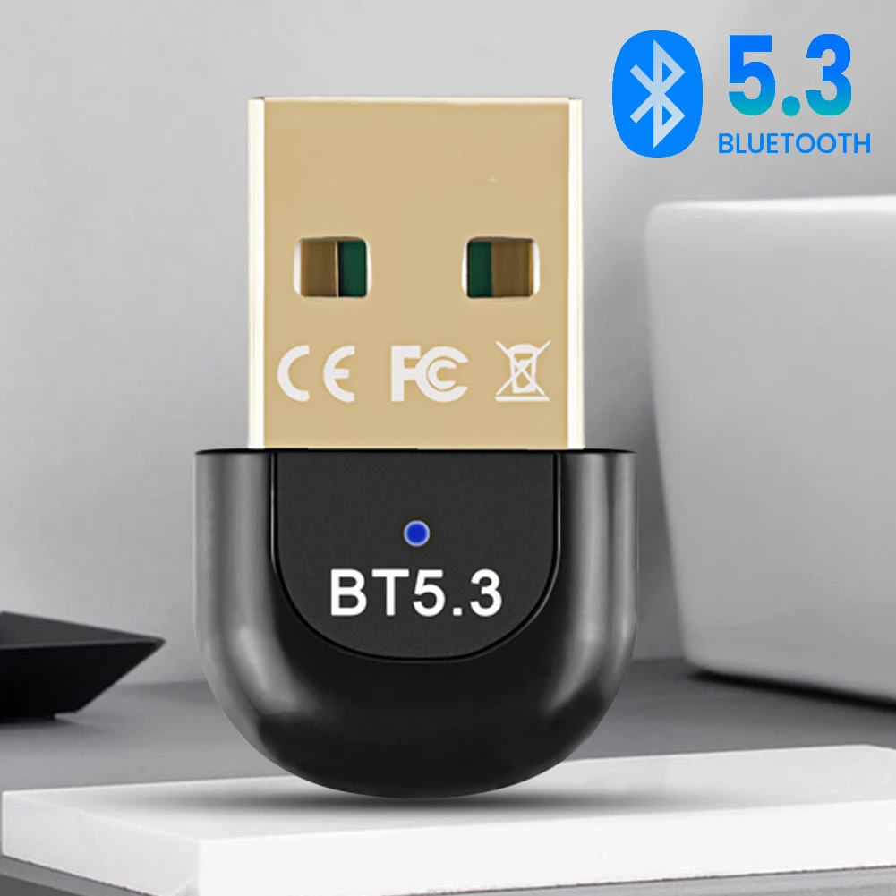 Transmissor e receptor Bluetooth USB, Adaptador de áudio BT sem fio, Dongle PC, Mouse, Teclado, Headset, 5.3