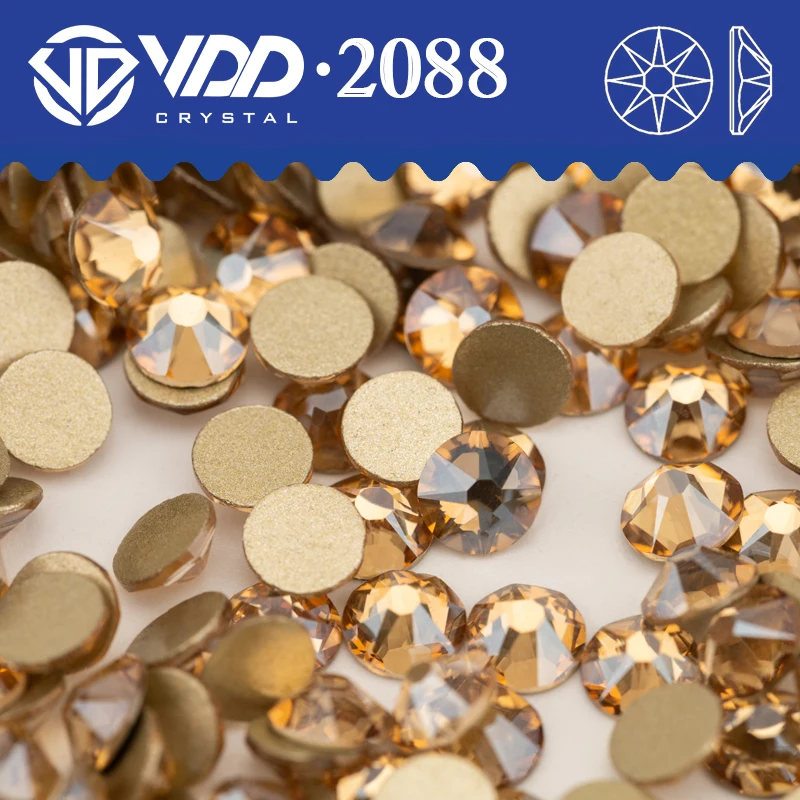 VDD 058 Golden Shadow SS16-SS30 2088 strass Crystal AAAAA 8 Big 8 Small Flatback Stone artigianato fai da te accessori per Nail Art