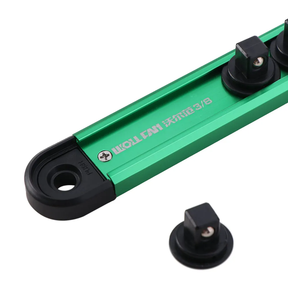 Magnetic Sleeve Storage Rack 1/4 3/8 1/2 Inch 360° Rotating Plug Plate Hanging Storage Strip Green Heavy Duty Socket Rack