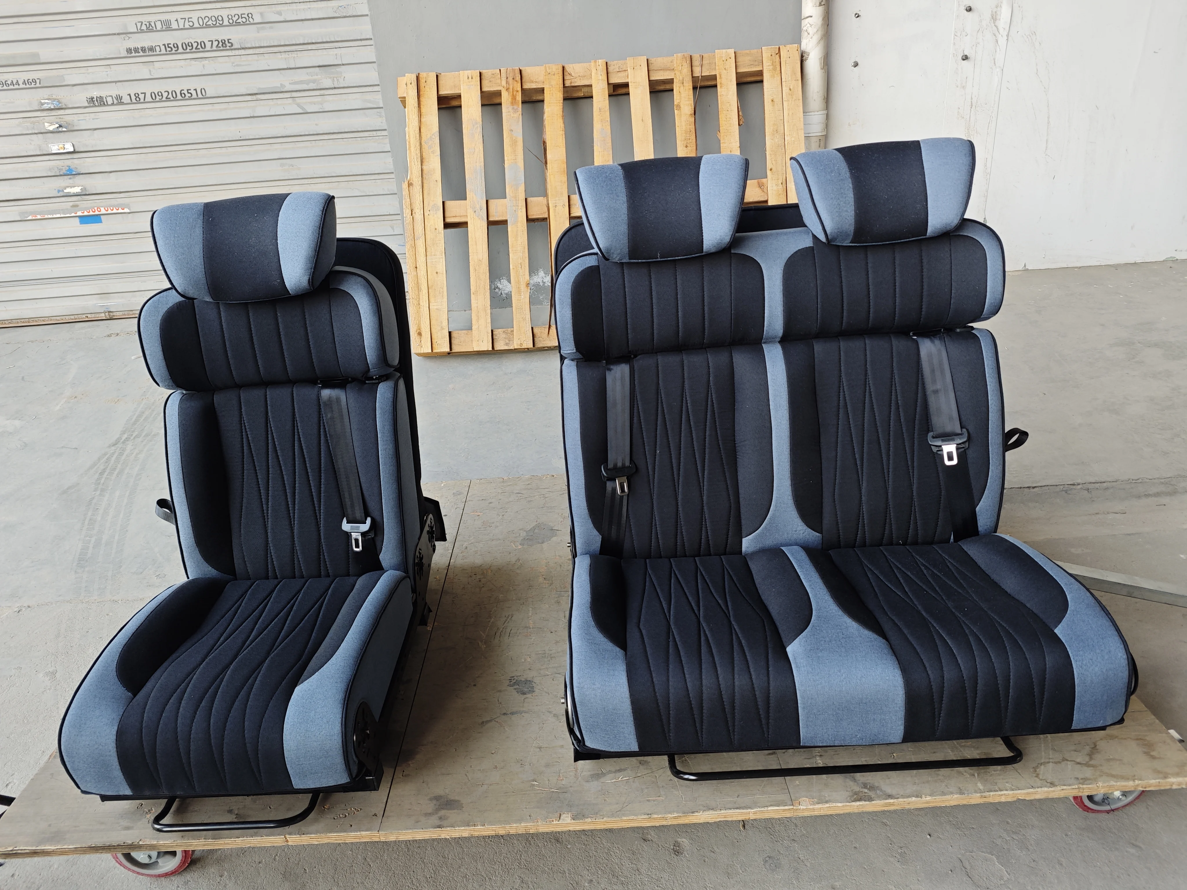 Custom Campervan Folding Seats with Adjustable Backrest Wear-Resistant Non-Slip Luxury Passenger Seats for MPV RV Motorhome
