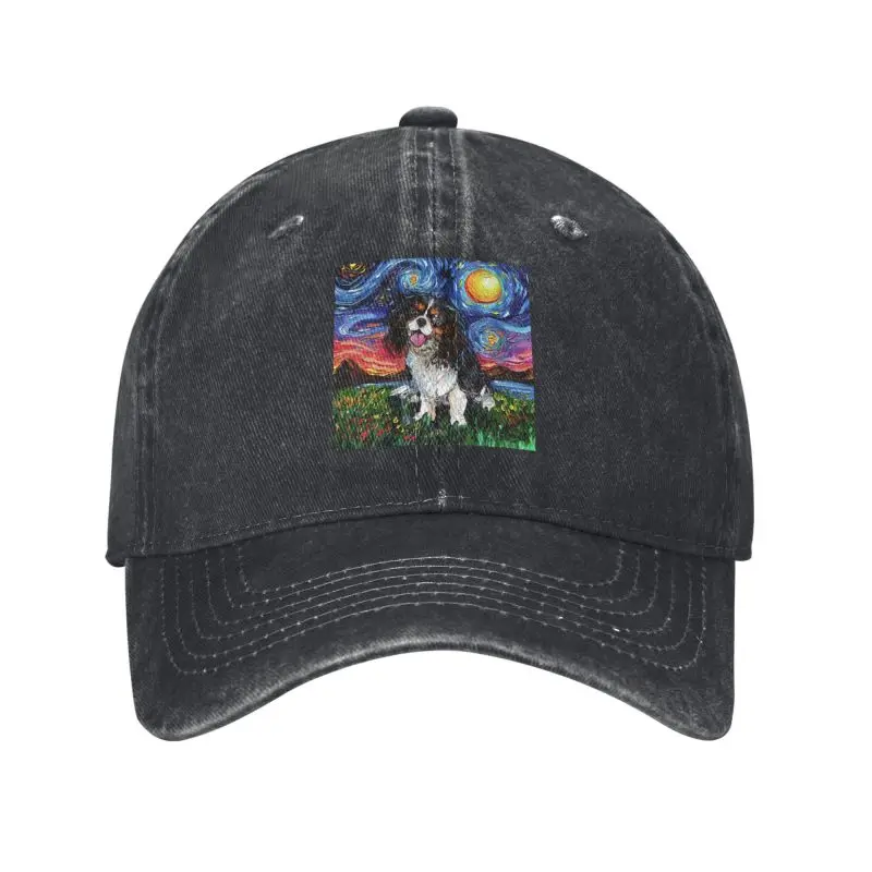 Custom Cotton Cavalier King Charles Spaniel Starry Night Baseball Cap Men Women Adjustable Adult Pet Dog Lover Dad Hat Spring