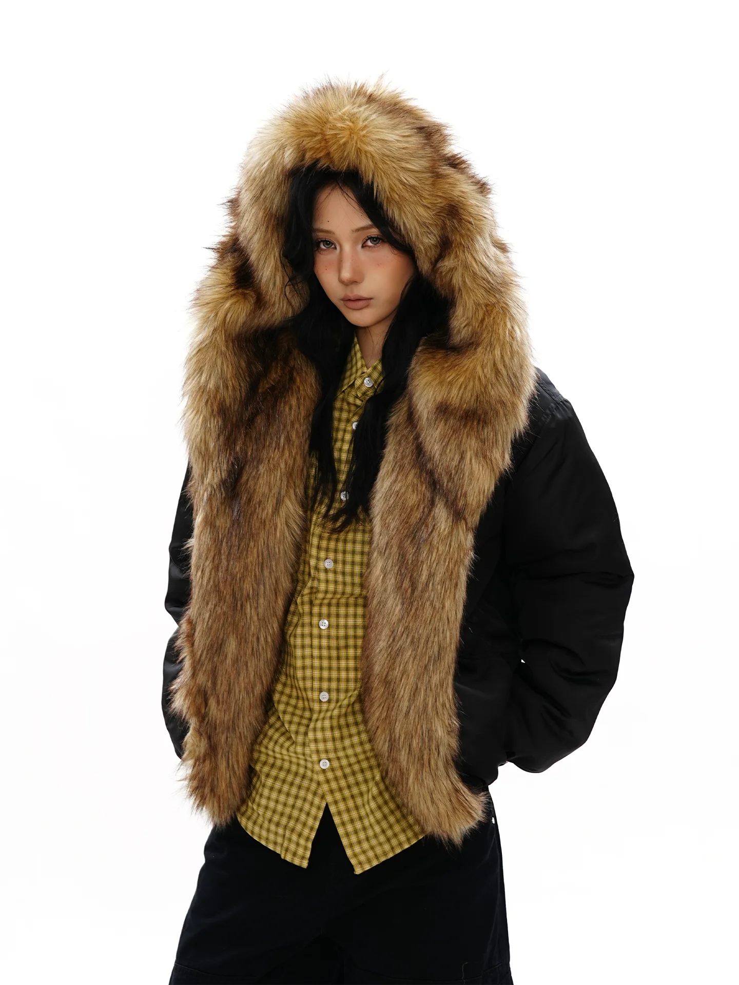 

Thiened down Hooded Jaet Women's Men's Initial Winter Heavyweight Mountain Eagle Fce Lined Warm Cotton Coat Outerwear