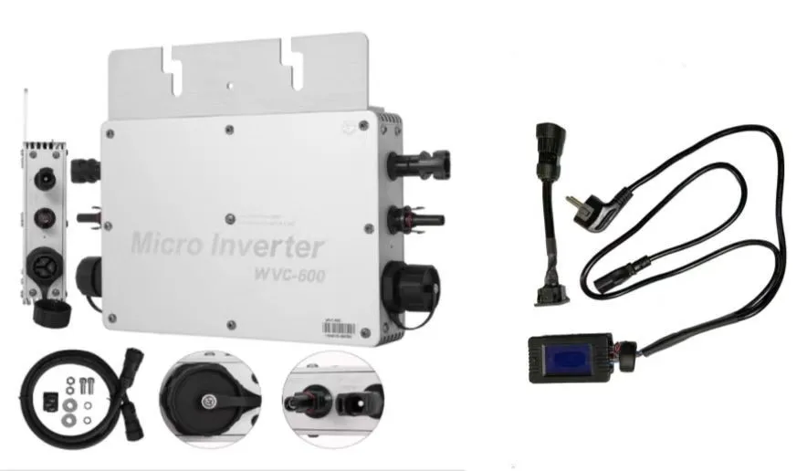 WVC600WLCD screen micro grid-connected inverter, solar photovoltaic grid-connected waterproof outdoor inverter