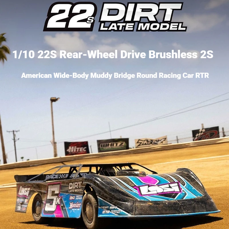 Losi Rc Car 1 /10 22s Brushless Electric Rear Wheel Drive Wide Body Dirt Late Model Dirt Oval Off Road Racing Car Rtr