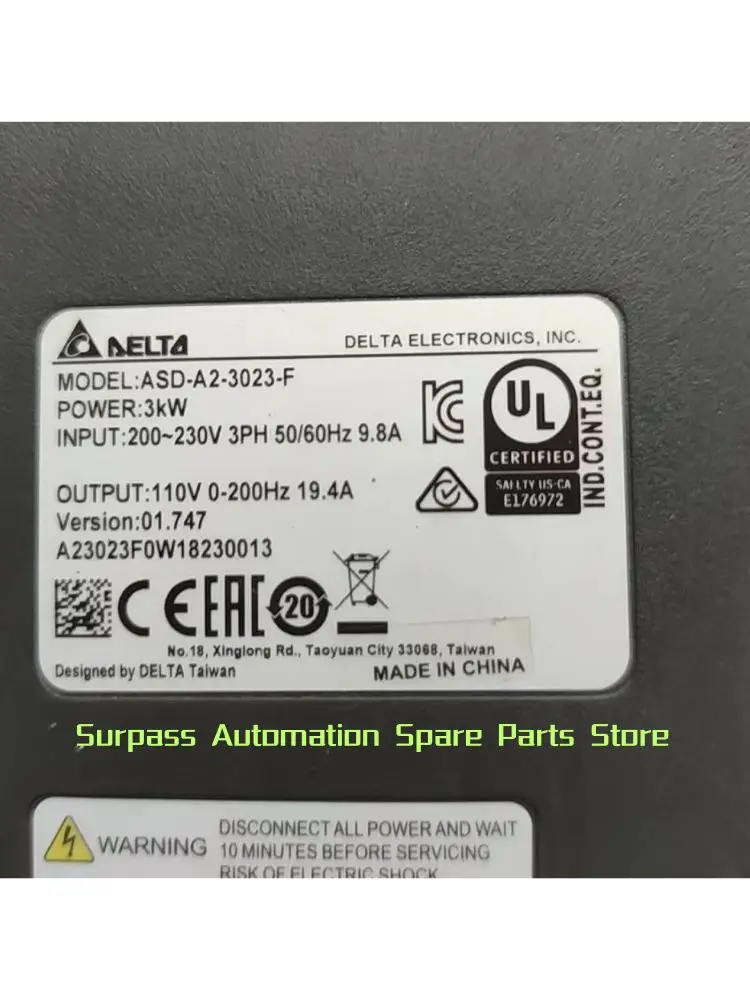 ASD-A2-3023-F Used servo drive 3kW test function OK