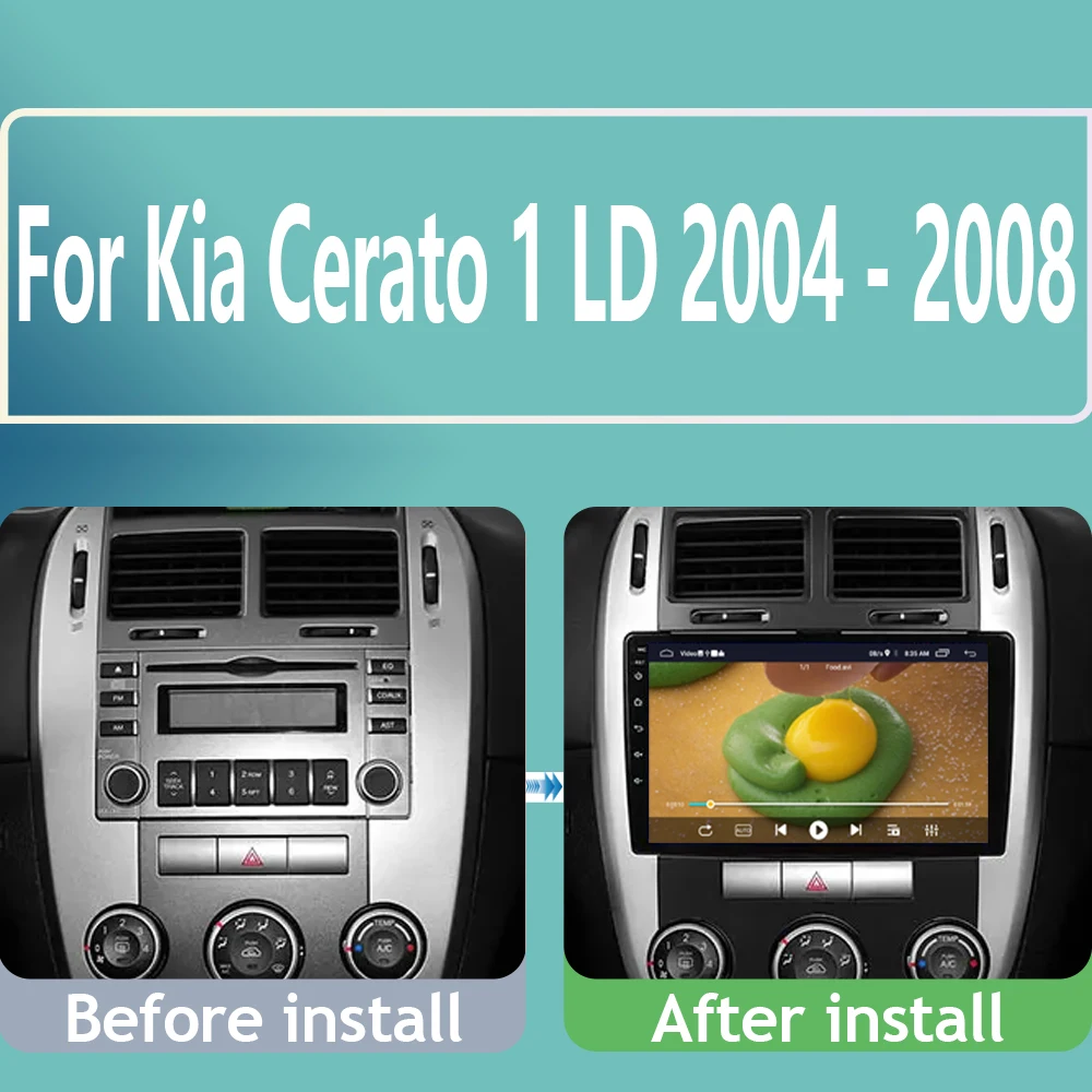 Stereo Carplay For Kia Cerato 1 LD 2004 - 2008 4G IPS Car Radio Multimedia Video Player Navigation GPS Android No 2din 2 din dvd