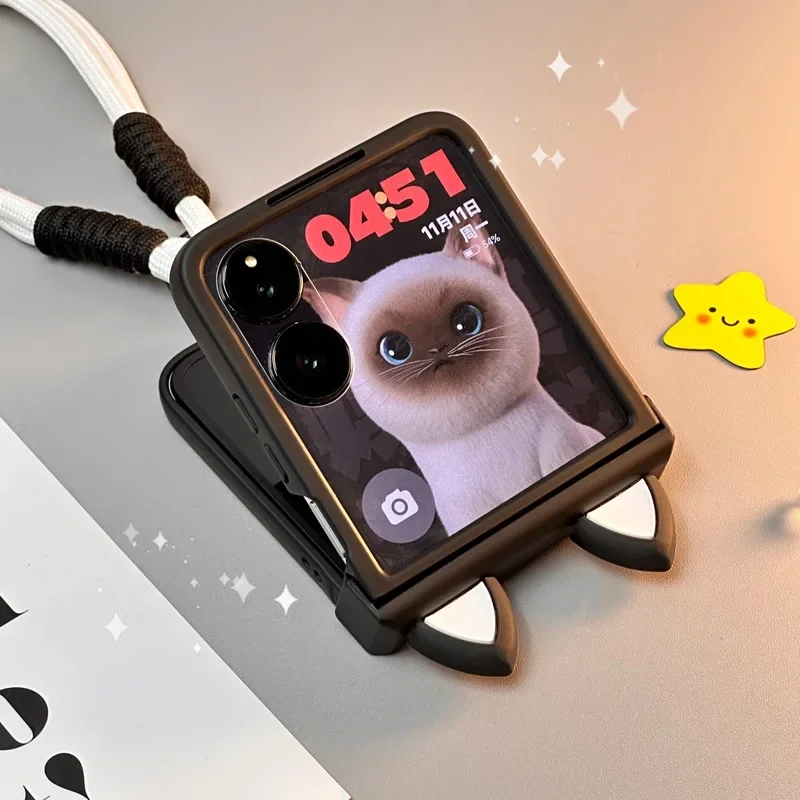 Cute Ears Hand Bracelet Hing Case For Xiaomi MIX Flip 2 MIXFlip Protective Cover