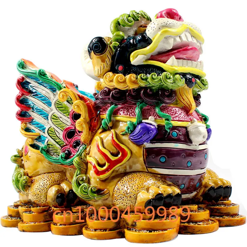 Jichenxuan Colored Pottery Jiaozhi Pottery Pixiu Enters Treasure Opening Home Crafts Decoration Opening Gift Pixiu