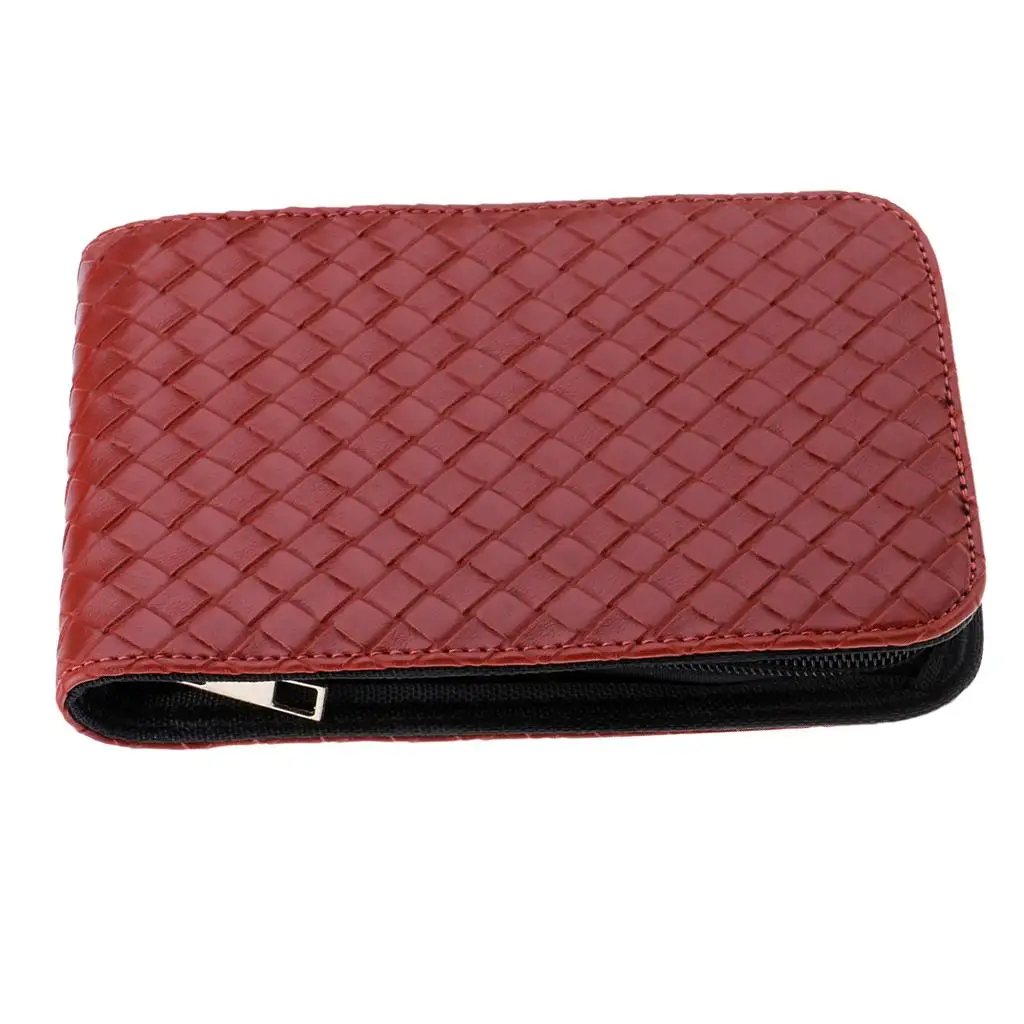 Portable PU Leather Pen Bag Fountain Pen Case 12 Slot Pen Organizer Slim Pouch for Handbag and Backpack
