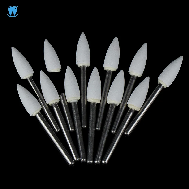 

1Set Dental White Polishing Stones Flame Cone shape burs Arkansas Stone ﻿
