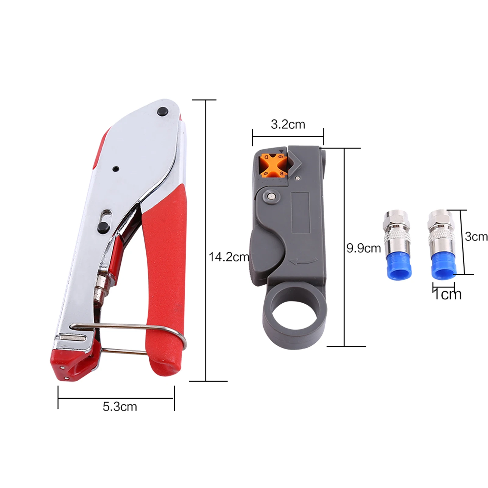 Pinza per crimpare cavi con connettore F a compressione RG6/RG59 per cavi coassiali