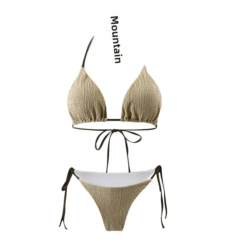 

2025 New Sexy Bikini Set Women's Strapless Color Block Swimsuit Separate Design Beachwear Female Swimwear Trendy Poolwear