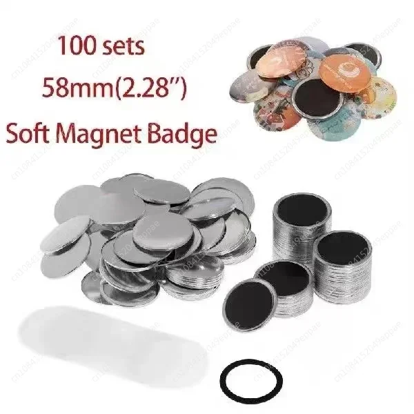 50/100Set DIY Making Magnet Refrigerator Badge Button Parts for Button Maker Blank Pin Button Punch Press Machine Consumables