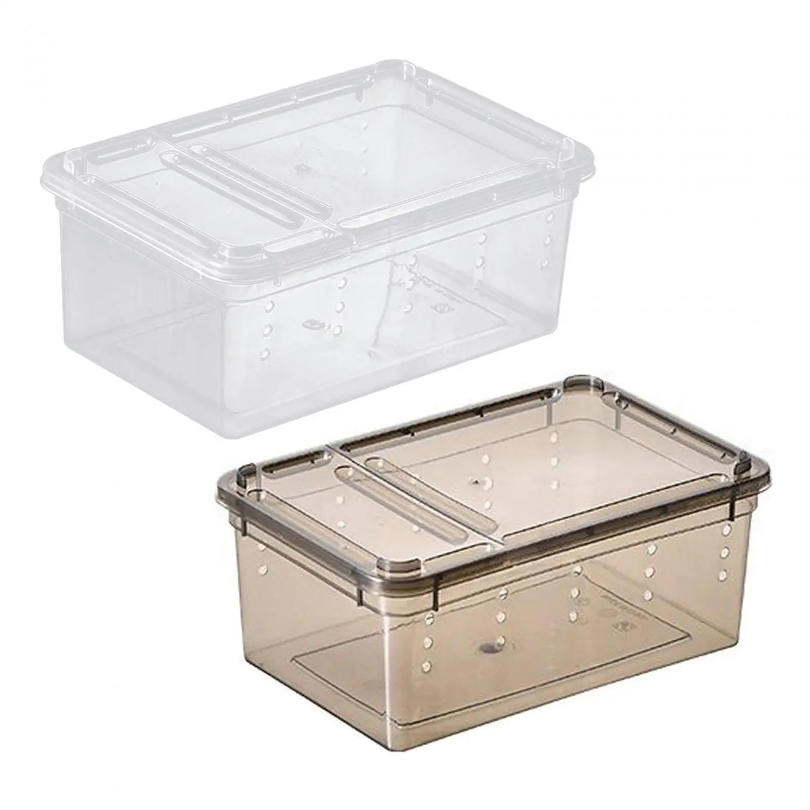 Reptile Feeding Box Hatching Case Rectangle 12.5x19x7.5cm Animal Habitat Cage Reptile Terrarium for Snails Snake Scorpions - view 2