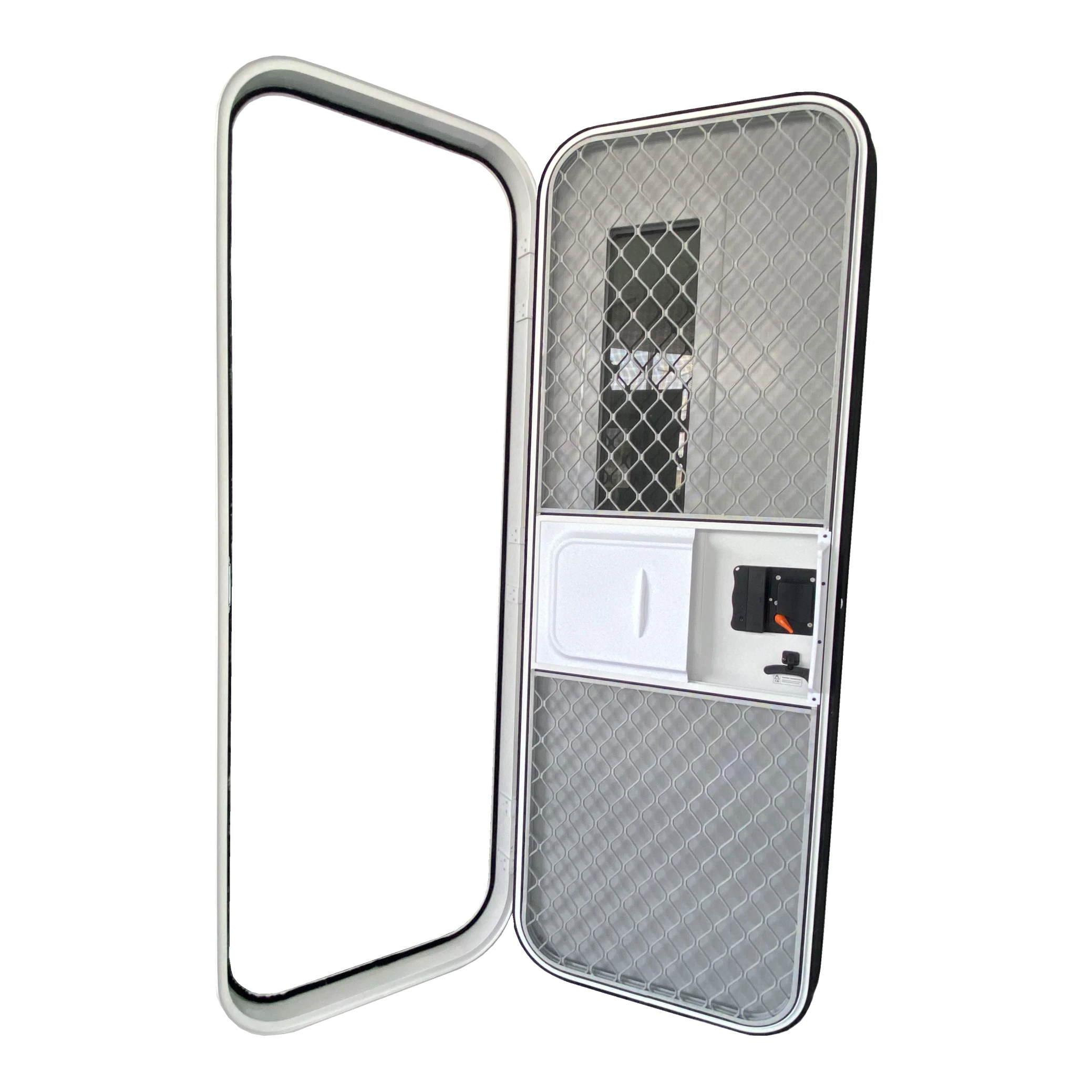 تخصيص حجم قافلة متنقل RV سبائك الألومنيوم لوحة دخول الباب مع باب قفل بكلمة مرور #2