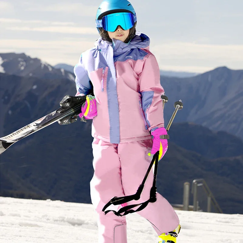 

2024 Winter New Children Ski Suit Girls Snowboard Jacket Kids Ski Set Boys Outdoor Overalls Windproof Waterproof Warm Clothing