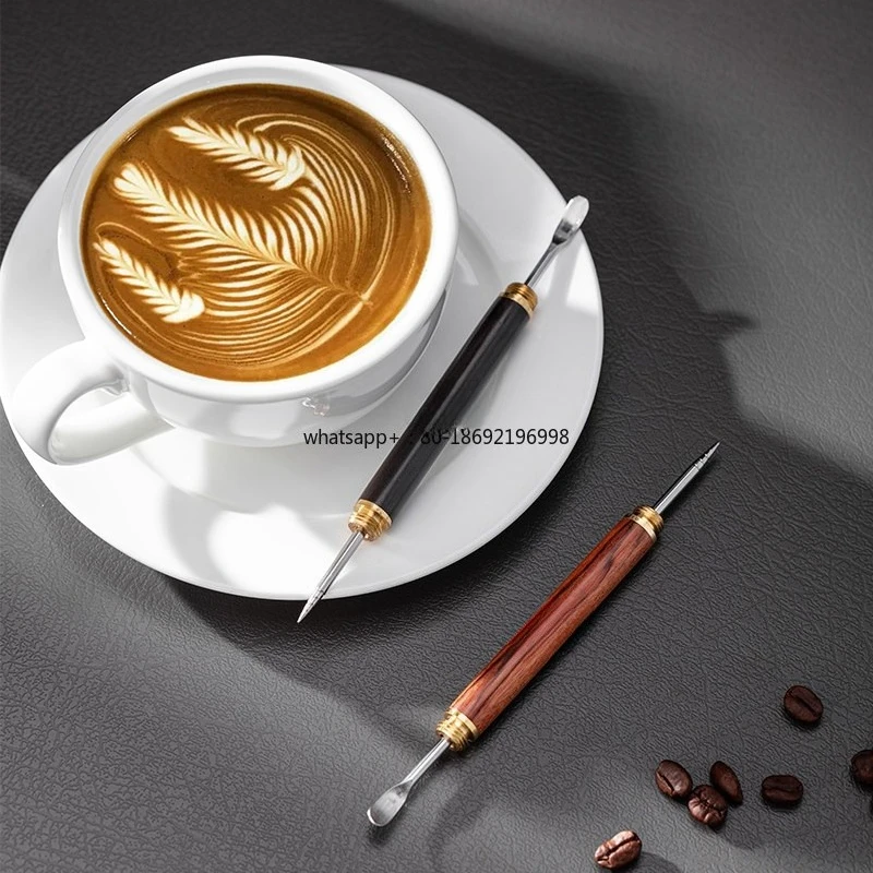 Coffee Latte Needle Latte Milk Foam Latte Artifact Stainless Steel Fancy Professional Crochet Needle Carved Flower Needle