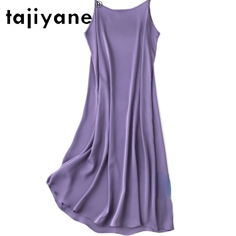 TAJIYANE 93% Mulberry Silk 19 Momme Womens Dress Summer Women Clothing New in Dresses Long Dress More Colors Платье Женское 2024