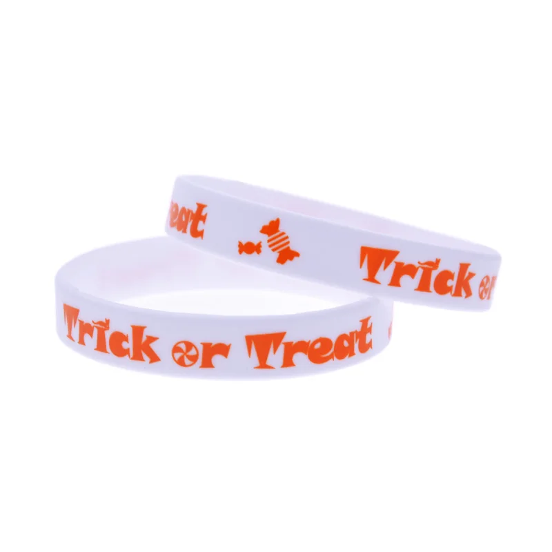 Imagem -03 - Silicone Halloween Wristband para Homens e Mulheres Trick or Treat Holiday Gift 50 Pcs