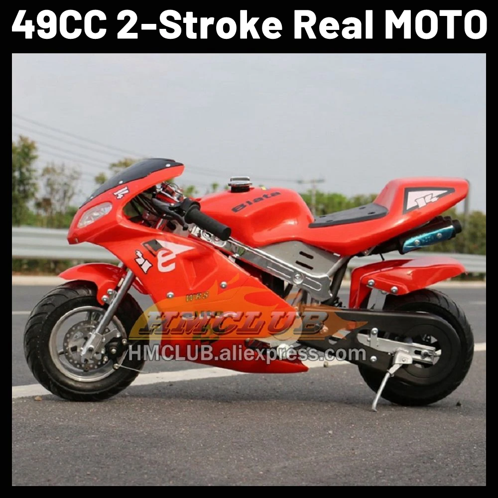 2-Stroke 49CC Superbike Mini Motorcycle Mountain Gasoline Pocket Bike Small Buggy Street Child Moto Bike Child Racing Motorbike