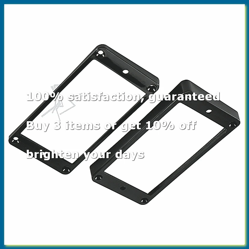 2Pcs Flat Humbucker Pickup Mounting Ring Frame ABS for Electric Guitar Black