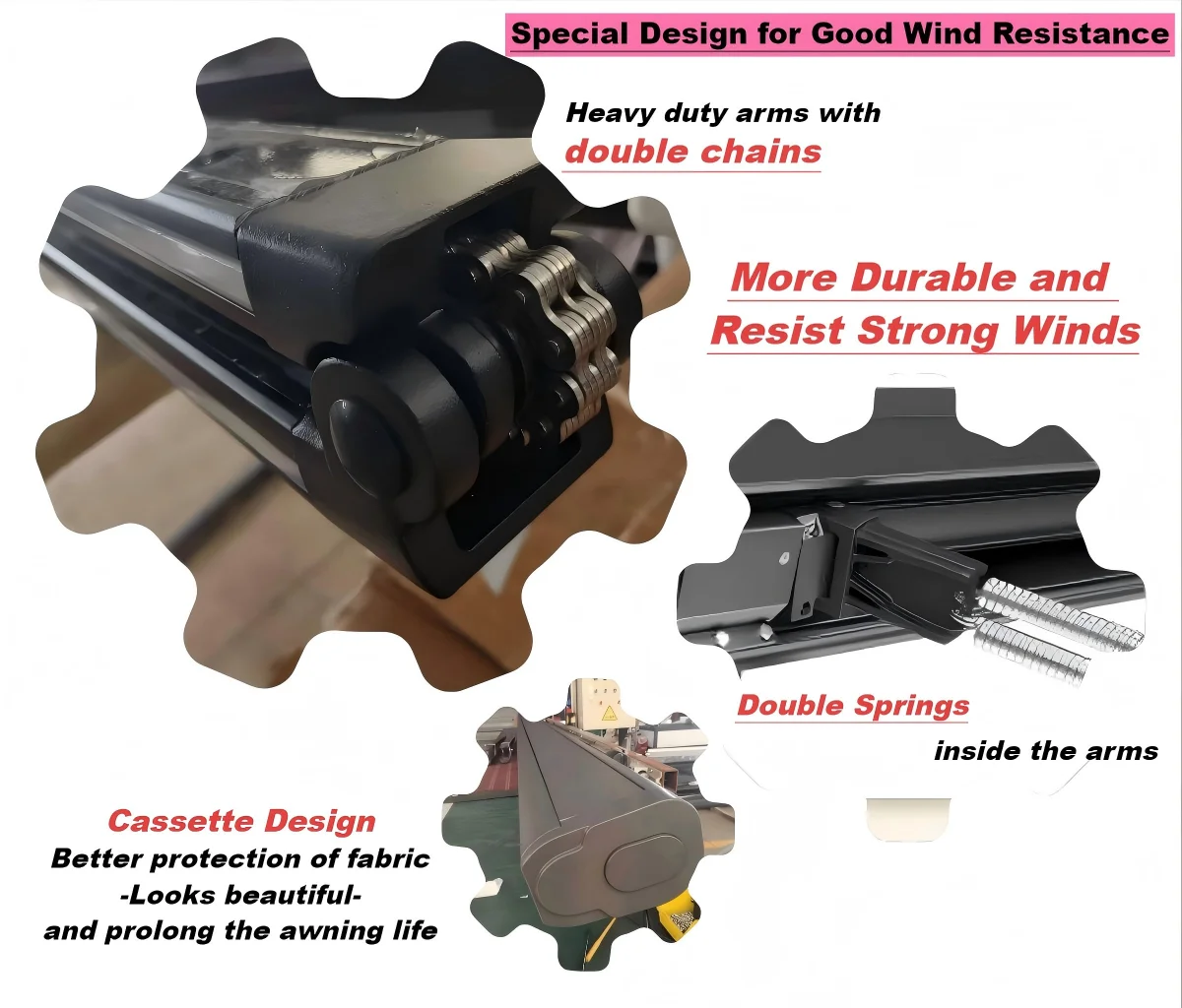 Retractable Awning Outdoor Waterproof Electric Canopy Balcony Awning Full Cassette Motorized Awning for Patio