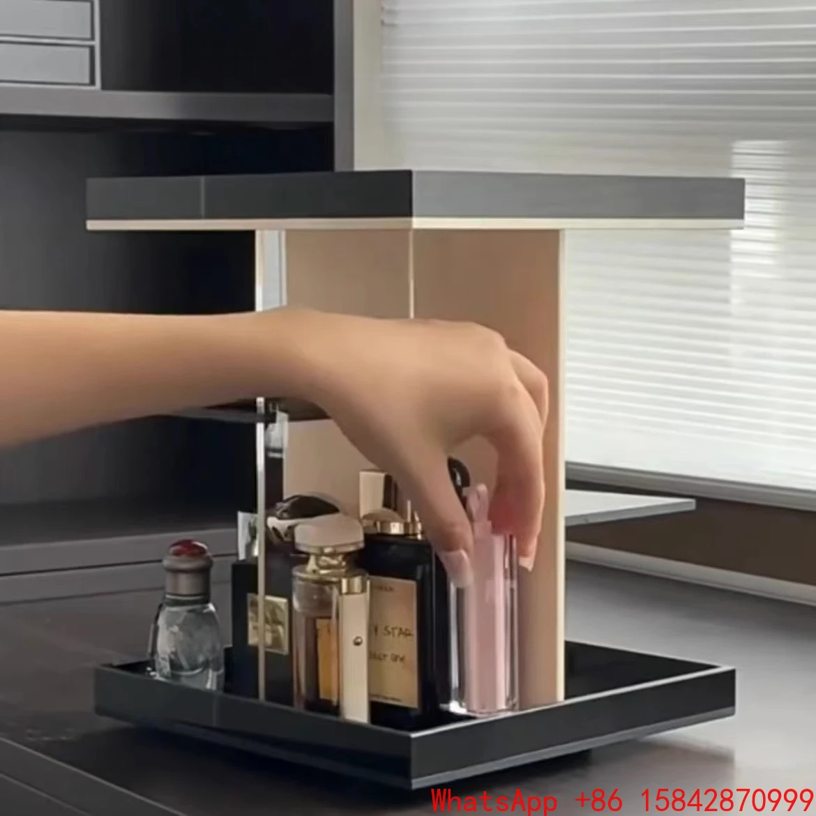

Tray skin care products layered rotary storage box