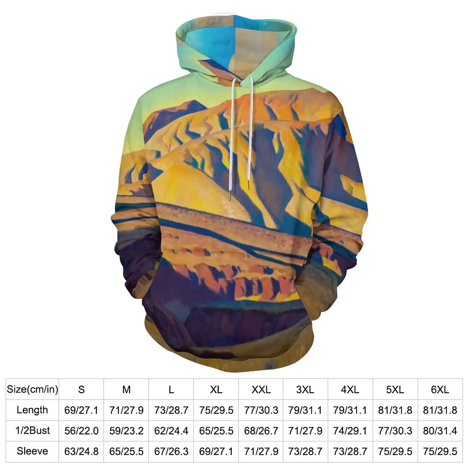 Mountain Range Hoodies Desert Art Print Harajuku Oversize Hoodie Women Long Sleeve Pretty Graphic Casual Hooded Sweatshirts