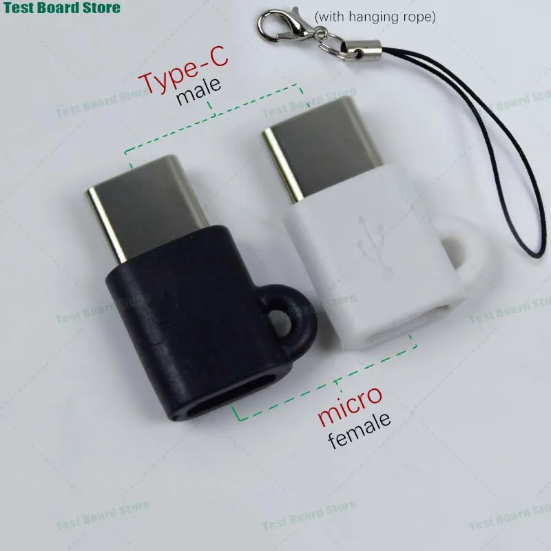 

1Pce OTG USB C to micro charging data cable converter male to female with hanging rope converter head for Xiaomi Samsung OPPO