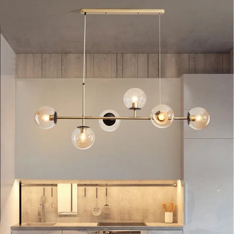 Imagem -06 - Nordic Led Pendant Lights Modern Hanglamp Glass Ball Light para Sala de Estar Suspensão Chandelier Smoke Gold Hanging Lamp Decor