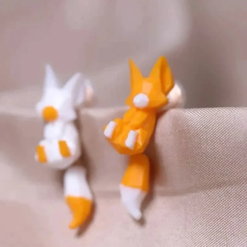 1 Pair Fox Shape Stud Earrings Asymmetric Ear Studs Jewelry 2023 Fashion Personality Cute Cartoon Animal Earring for Women Girls